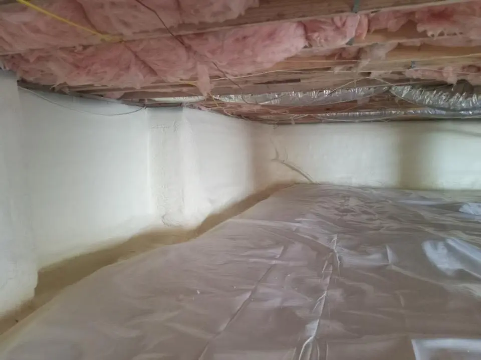 Crawl space encapsulation with closed-cell spray foam for Flat Roof Repair in Mint Hill
